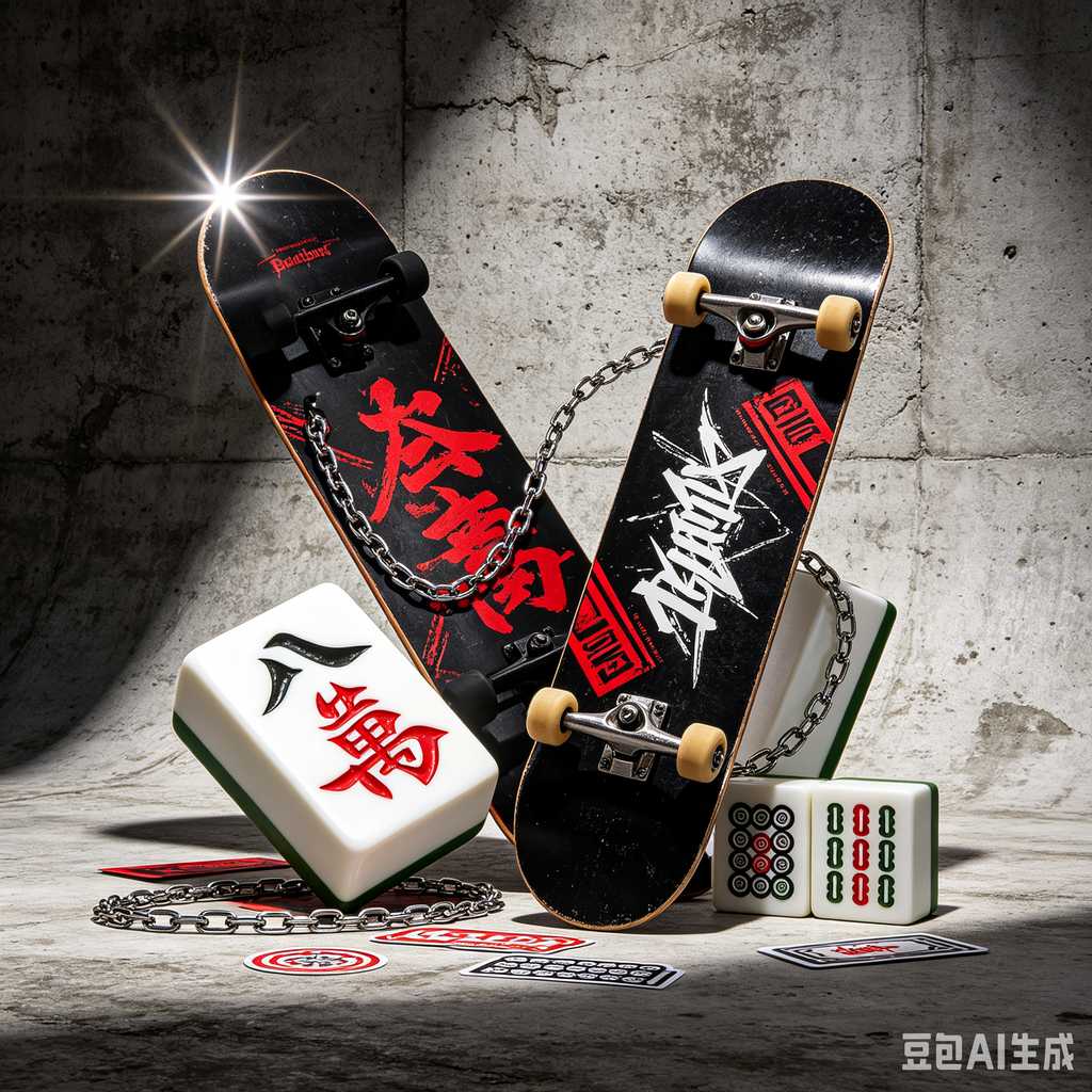 stylish text mahjong set